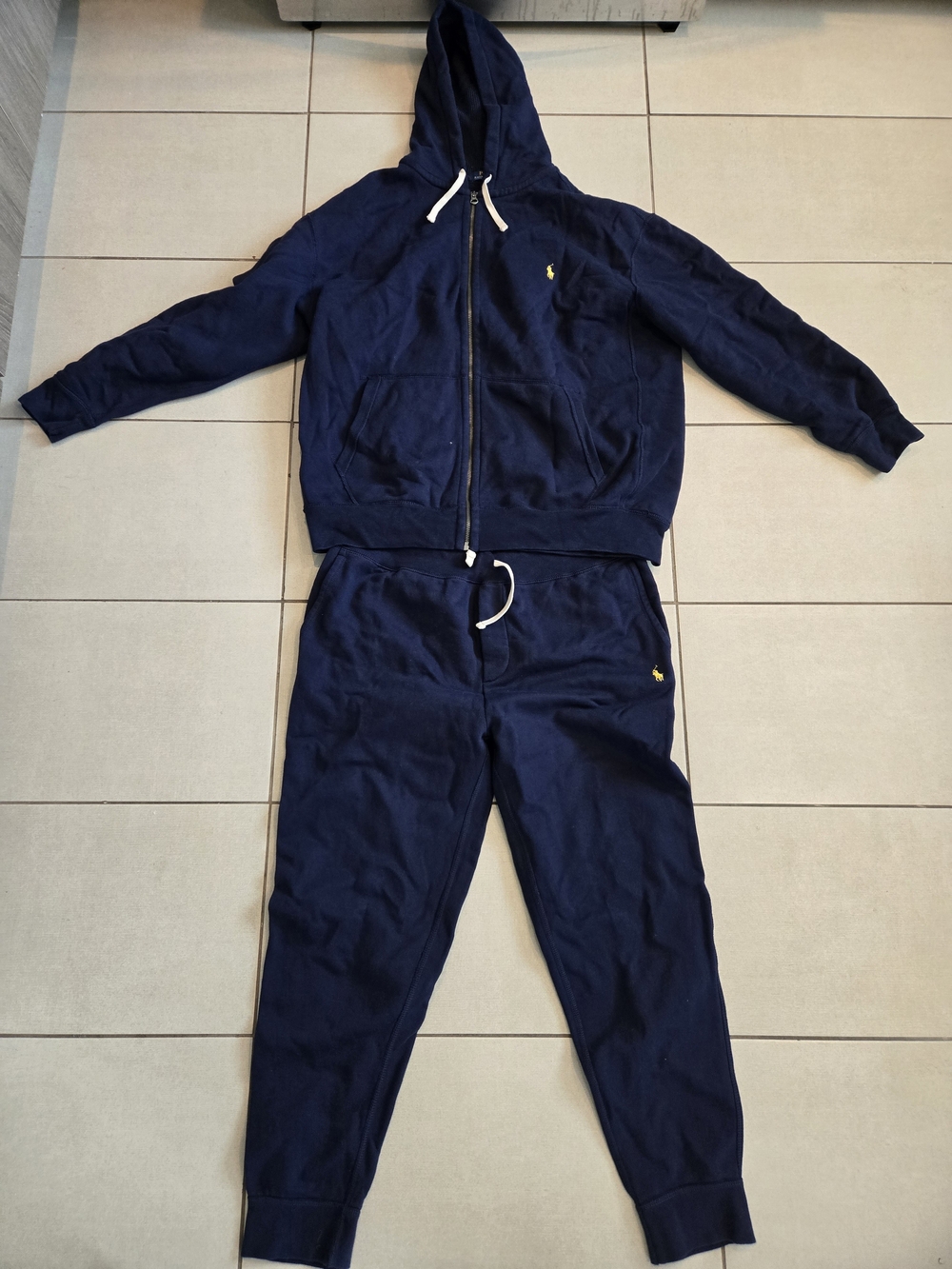 Ralph Lauren Navy Polo Logo Zip Hoodie & Joggers Set - Picture 3 of 12